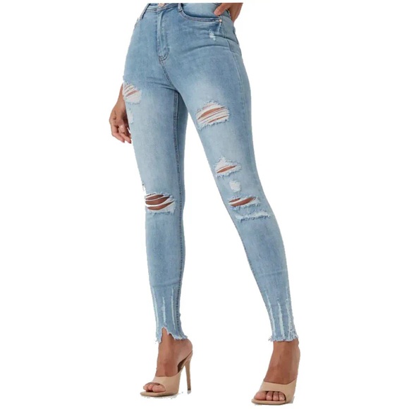 Missguided Sinner high-waist ripped skinny jeans! - Picture 5 of 15